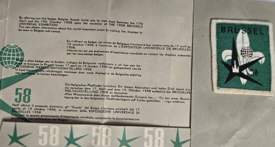 Adesivo extremamente raro Brussel's Worlds Fair Boy Scout 1958 - Imagem 4 de 4