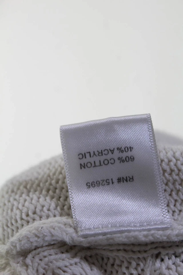 Suéter de cuello alto tejido con cable pizarra y sauce blanco talla pequeña 11478681 para mujer Foto 4 de 4