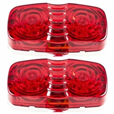 2x - 4" Inch Red 12 LED Double Bullseye Camper RV Side Marker Clearance Light