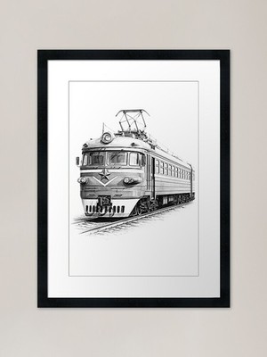 ER2 Electric Train schwarz und weiß gerahmtes Wandbild Poster Leinwanddruck Bild
