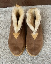 LL Bean WICKED GOOD Mocs Bootie Suede Leather SHEARLING LODGE Slippers women 6