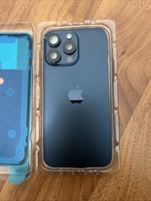 Back Glass W/MagSafe NFC Flashlight For iPhone 15 Pro Max OEM Pull Grade B Blue