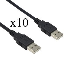 NEW 10x USB 2.0 High Speed Cable A-Male to A-Male Cord Black PC 6ft FREE SHIP