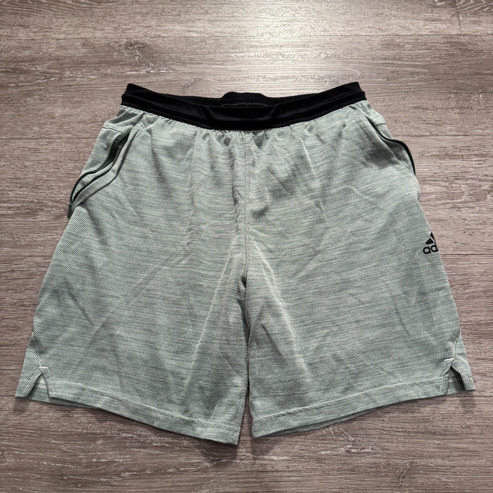 Adidas Shorts Mens Medium Green Axis Knit Sports Training Athletic 8