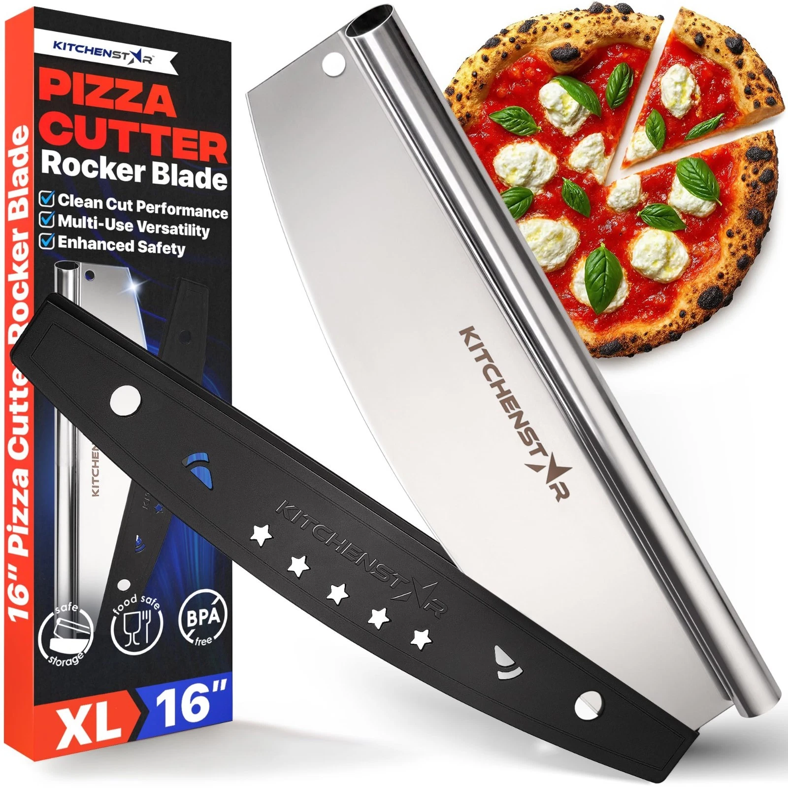 16-Inch Pizza Cutter Rocker Blade - Sharp Stainless Steel Slicer, Dishwasher Saf
Opens in a new wind