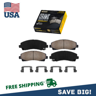 Front Ceramic Brake Pads w/Hardware for Acura TL Honda Ridgeline