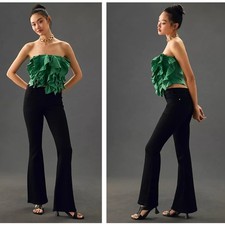 ANTHROPOLOGIE x PILCRO The Icon Low-Rise Flare Jeans Black Sz 32 NWT 3Y32 