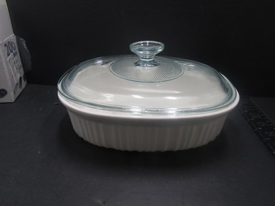 Corningware French White Oval Casserole Dish w Lid 1 1/2 Quart New New No Box