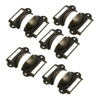 10 Etikettenhalter Griffe Etikettenrahmen SchubladenknöPfe Bronzeton 69X39Mm