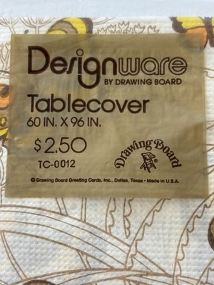 New VNTG Designware By Drawing Board Table Cover With Butterflies 60x96