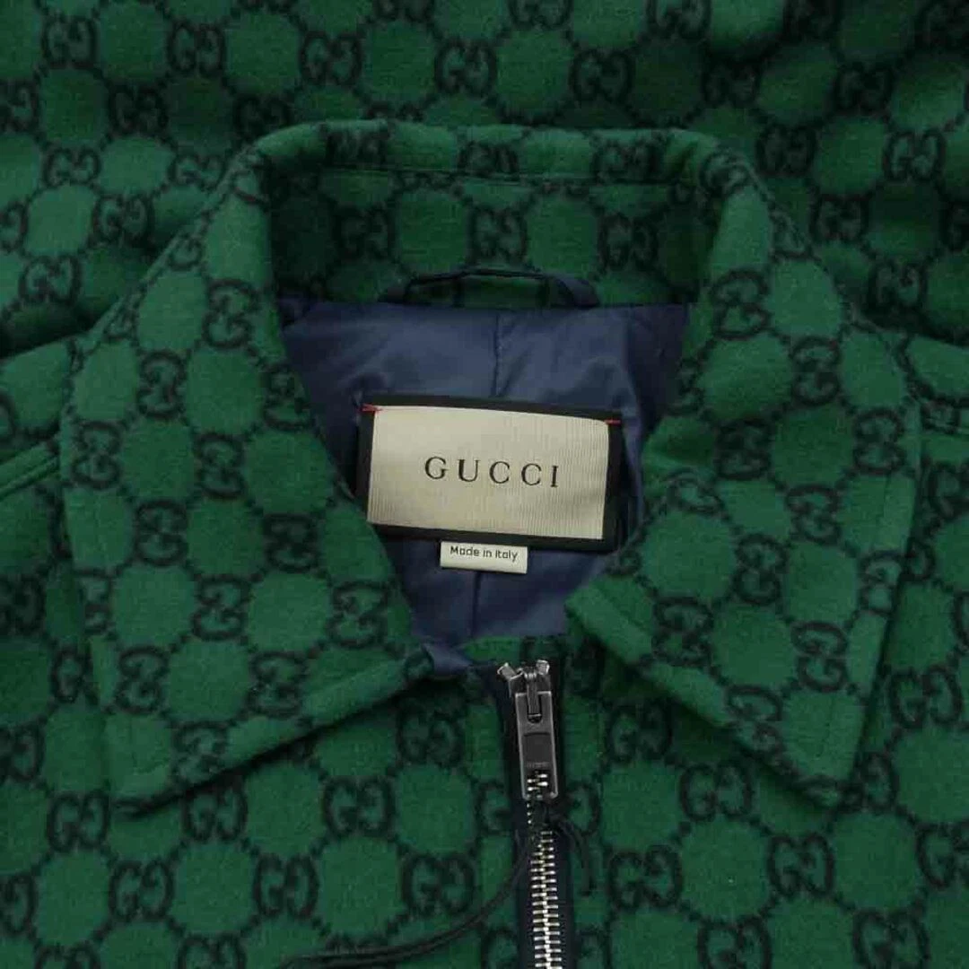 Gucci 24SS 770330 GG Total Pattern Lana Flanella Camicia Bluson Giacca Usato0