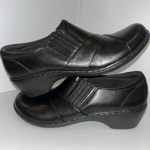 Mocassini eleganti Clarks CHANNING ESSA donna neri in pelle con zip laterale slip on