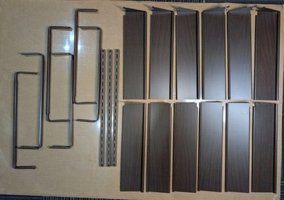 Vintage 1970s Adjustable Metal Wall Track Shelf Unit Faux Wood Kitchen Bathroom