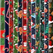 12 Sheets Folded Large Sheets of Christmas Wrapping Paper Traditional Gift Wrap,