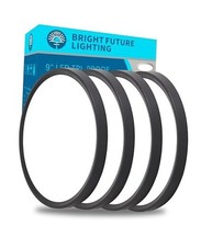 4pack 9 Inch Flush Mount Ceiling Light, 18w Led Ceiling 9Inch-4Pack Black