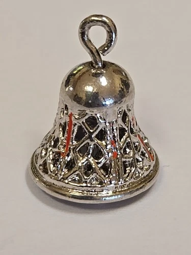 Sterling Silver ~ BELL Charm ~ Fine FILAGREE Details ~ Delicately RINGS ~VINTAGE