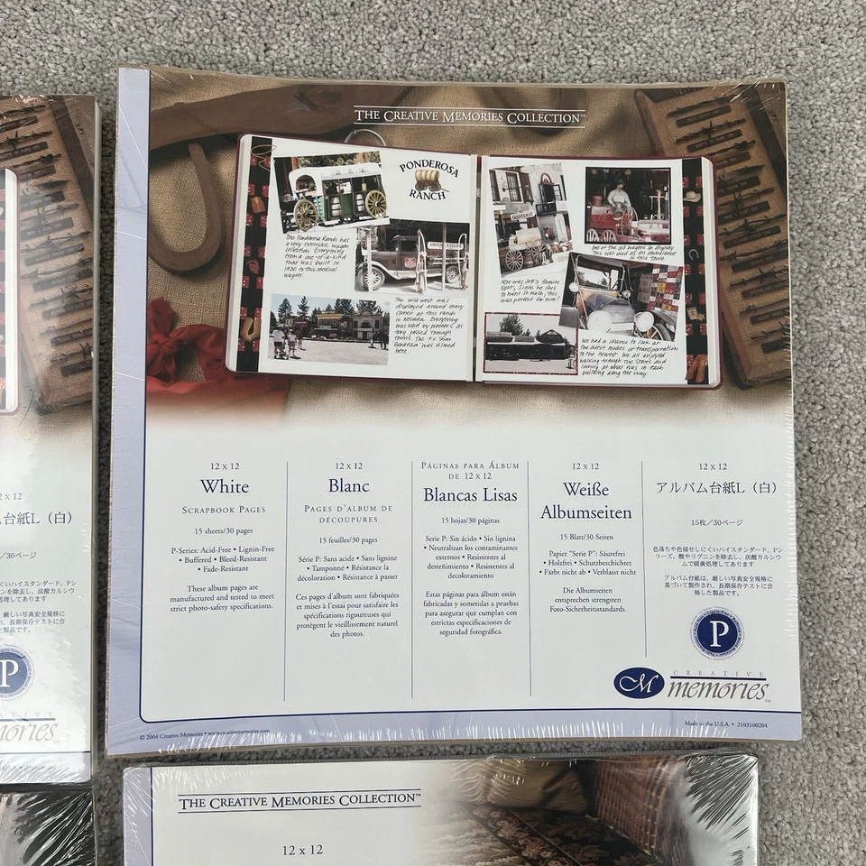 Creative Memories Scrapbook Pages/Page Protectors Lot of 4 White 12x12 P Series - Image 3 of 4