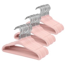 66 Pack 11 Inch Baby Velvet Non Slip Kids Coat Hangers Light Pink Felt
