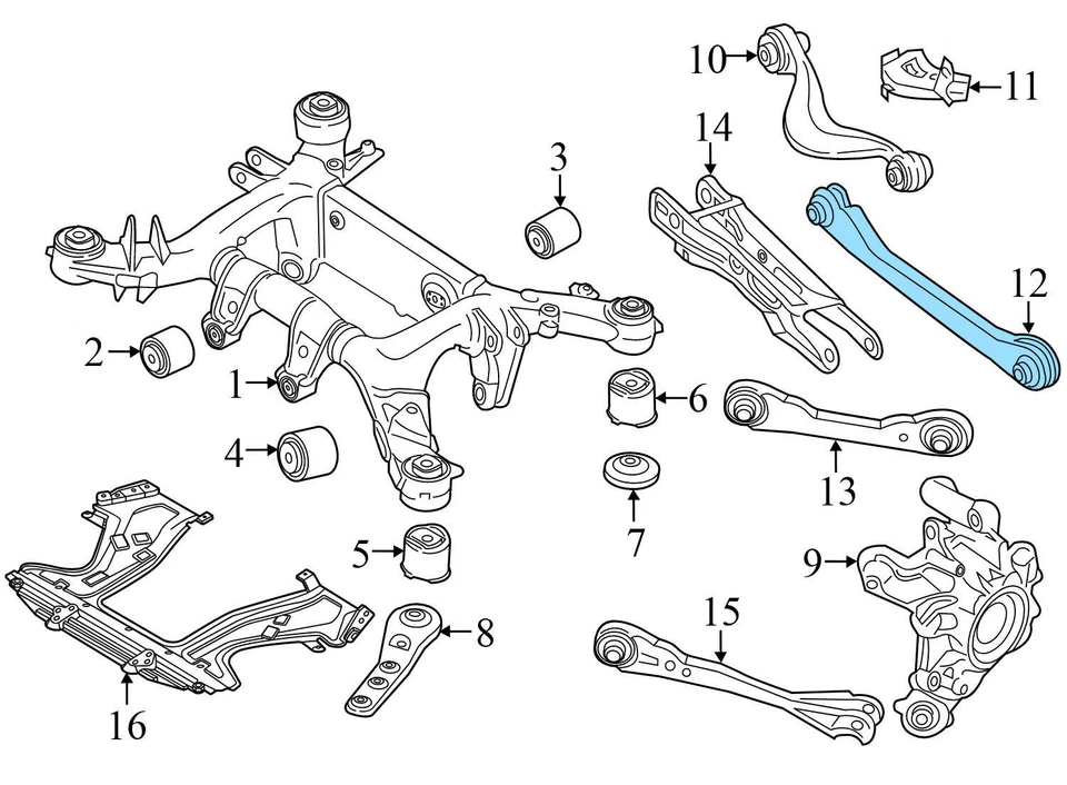 2017-2023 BMW 540I — задний правый нижний рычаг управления (задний) 6861126 - Изображение 3 из 4