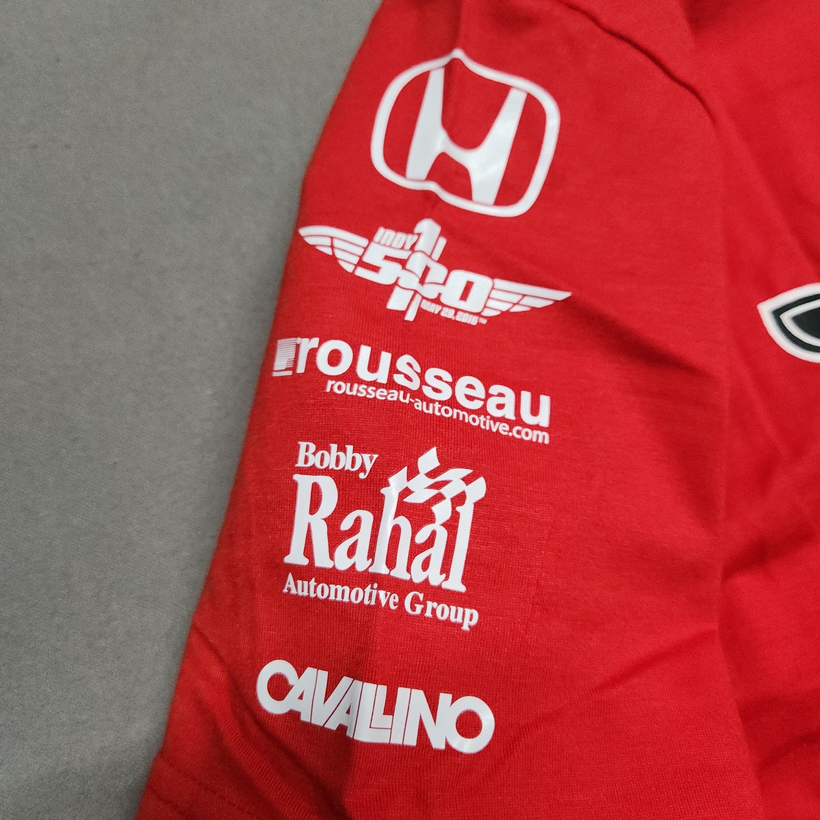 Cavallino Sponsor Logo Tee T Shirt Medium 60 40 Cotton Polyester Red Rll Honda image 4