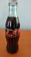 Coca Cola Vintage 1996 Christmas Santa 8 Oz Glass Bottle Unopened