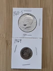 1968-S Proof Kennedy Half Dollar 40% Silver + 1964 Roosevelt Dime 90% Silver US
