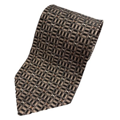 Bruno Piattelli Extra-Long Men s Tie Geometric Black & Soft Gold Pattern 63  X4 