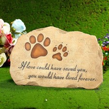 Jetec Dog Memorial Stone Garden Paw Prints Pet Headstone...