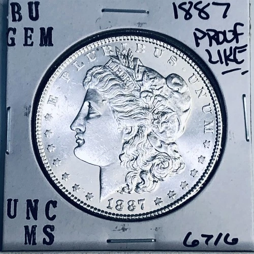 1887 BU GEM MORGAN SILVER DOLLAR UNC MS+++ U.S. MINT RARE COIN 6716