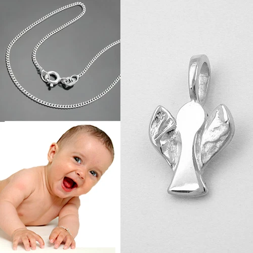Echt Silber Taufkette Persönliche Taufkette Mit Gravur – Aus Echtem 925 Silber, Schutzengel-Anhänger, Perfektes Taufgeschenk Schmuck Anhänger Hund