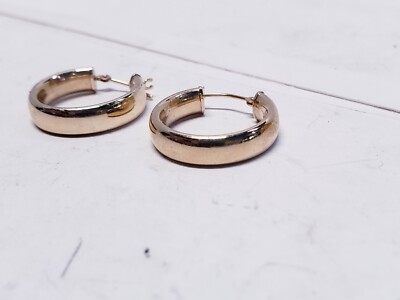 JTV 14K Yellow Gold Polished 20MM Round Tube Hoop Earrings