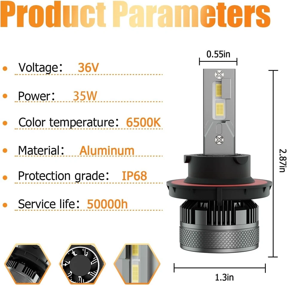 2004-2014 Ford F150 6000K LED High/Low Beam & Fog Light Bulbs - 4PK - Image 2 of 4