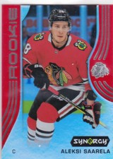 19/20 SYNERGY..ALEKSI SAARELA..RED..ROOKIE..CARD # 51..BLACKHAWKS..COMBINED SHIP