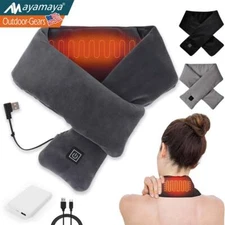 Heated Scarf Electric USB Rechargeable Neck Heating Pad Shawl Soft Washable