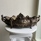 Ornate Antique French Gilt Brass Tray Centerpiece Art Nouveau Cherub Ornate Dish