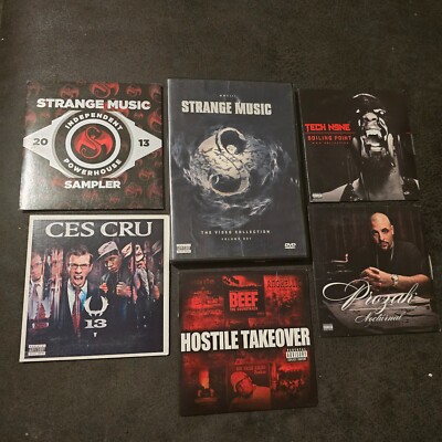 Tech N9ne Rap Cd Lot Strange Music Prozak Ces Cru Promo Sampler Juggalo DVD