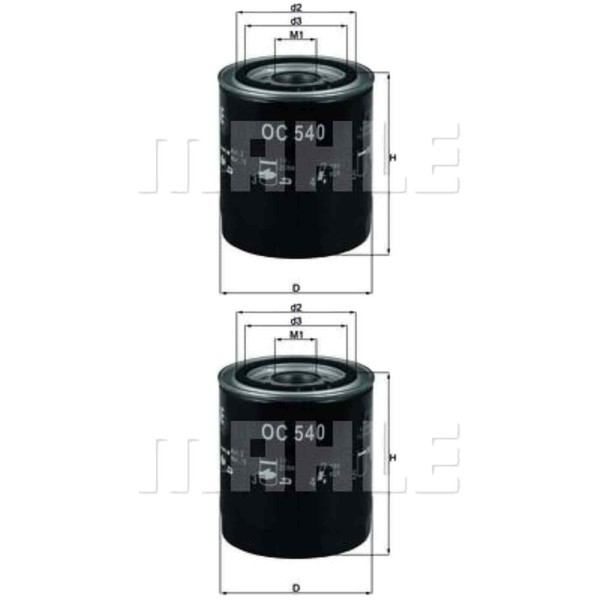 2X Mahle / Knecht ÖLfilter OC 540 Oil Filter-image