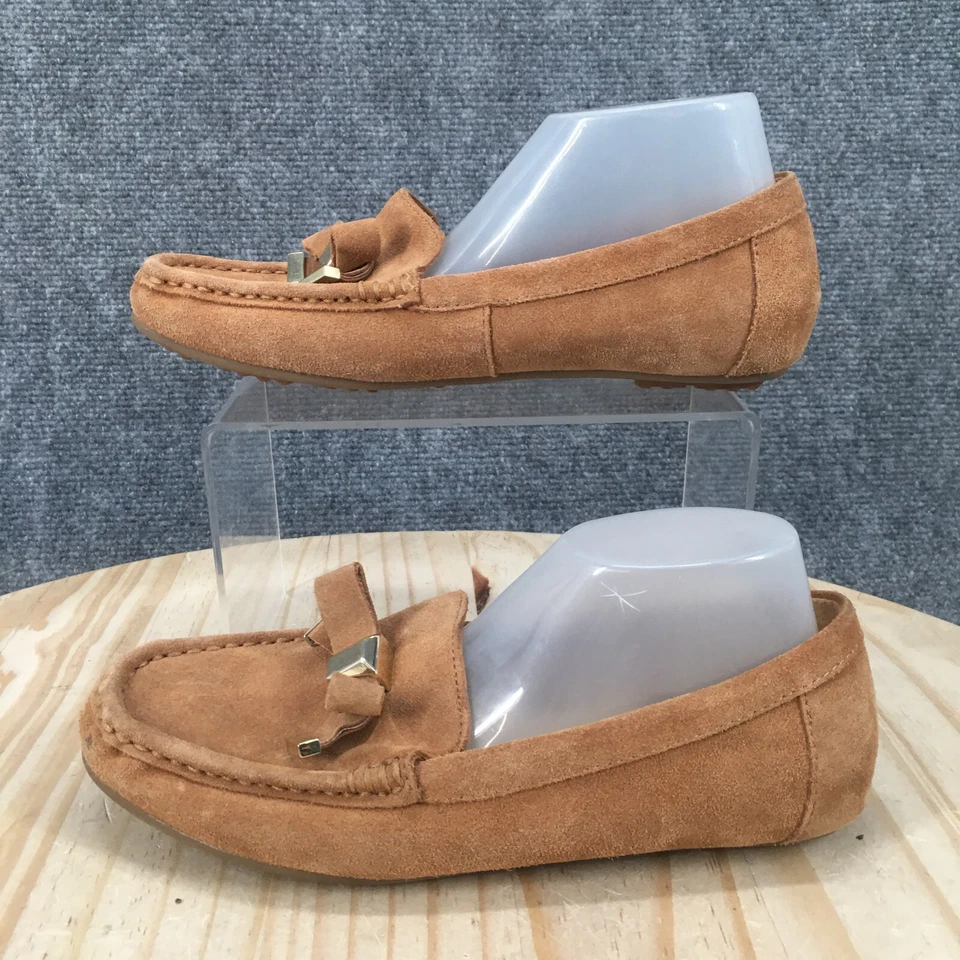 Isaac Mizrahi 鞋女式 6 M Alia 蝴蝶结休闲一脚蹬莫卡辛棕色麂皮绒 — 第 2/4 张图片