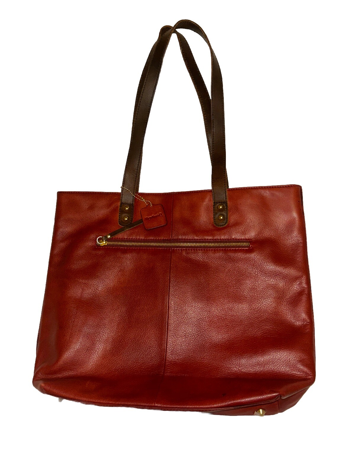 Magellan's Women's Large Tote Bag, Leather Straps, Metal Feet - Wine