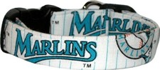 Florida Marlins White Handmade Dog Collar