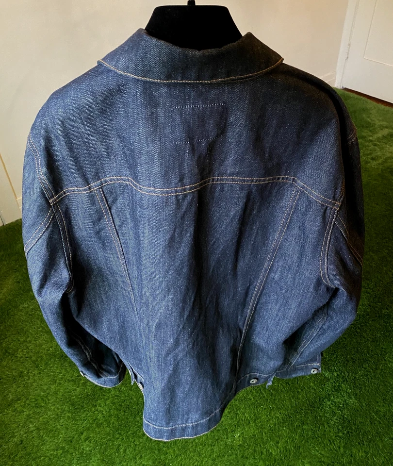 Jaqueta jeans crua tamanho G - American Rag AR321 Cone Mills feita nos EUA nova MSRP $400 - Imagem 4 de 4