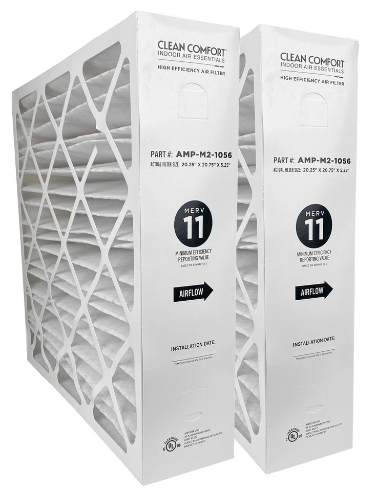 Clean Comfort AMP-M2-1056 (2 Pack) - 20" x 20" x 5" Media Air Filter, MERV 11