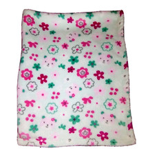 Baby Gear Pink Aqua Bears Flowers Baby Plush Blanket 30in x 40in 2003 Lovey