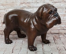 Bronzo Inglese Bull Cane Statua Bulldog Art Scultura Yale Georgetown Mascot Lrge
