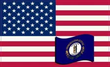 5×3 America and Kentucky Flag Magnet Vinyl StateCar Truck Bumper Magnets