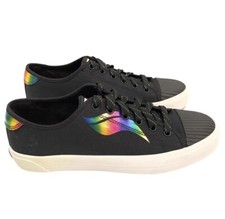 Keds Black Crew Kick Rainbow Gradient Wave Lace Up Platform Sneakers Shoes sz 9