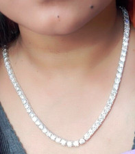 RARE 5mm, 22 inches Diamond Tennis Necklace, Great Sparkle  Luster, VIDEO