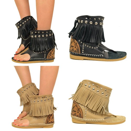 Stivali Indianini Estivi in Pelle con Lacci Made in Italy - KikkiLine