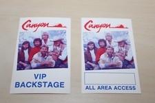 Canyon - 2 x unused Backstage Pass Cards  - All Access - Free Postage -