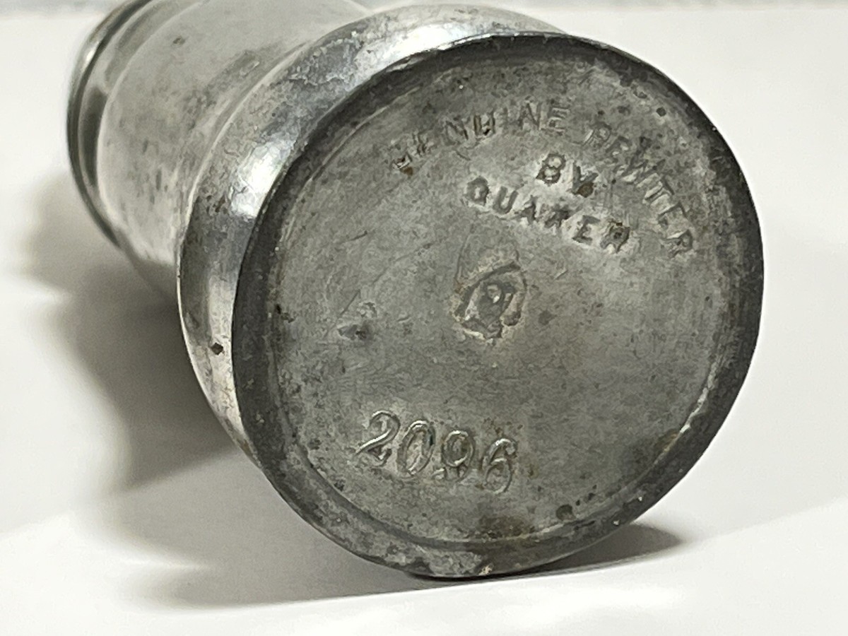 Antique/Vintage Genuine Pewter by Quaker Salt & Pepper Shakers